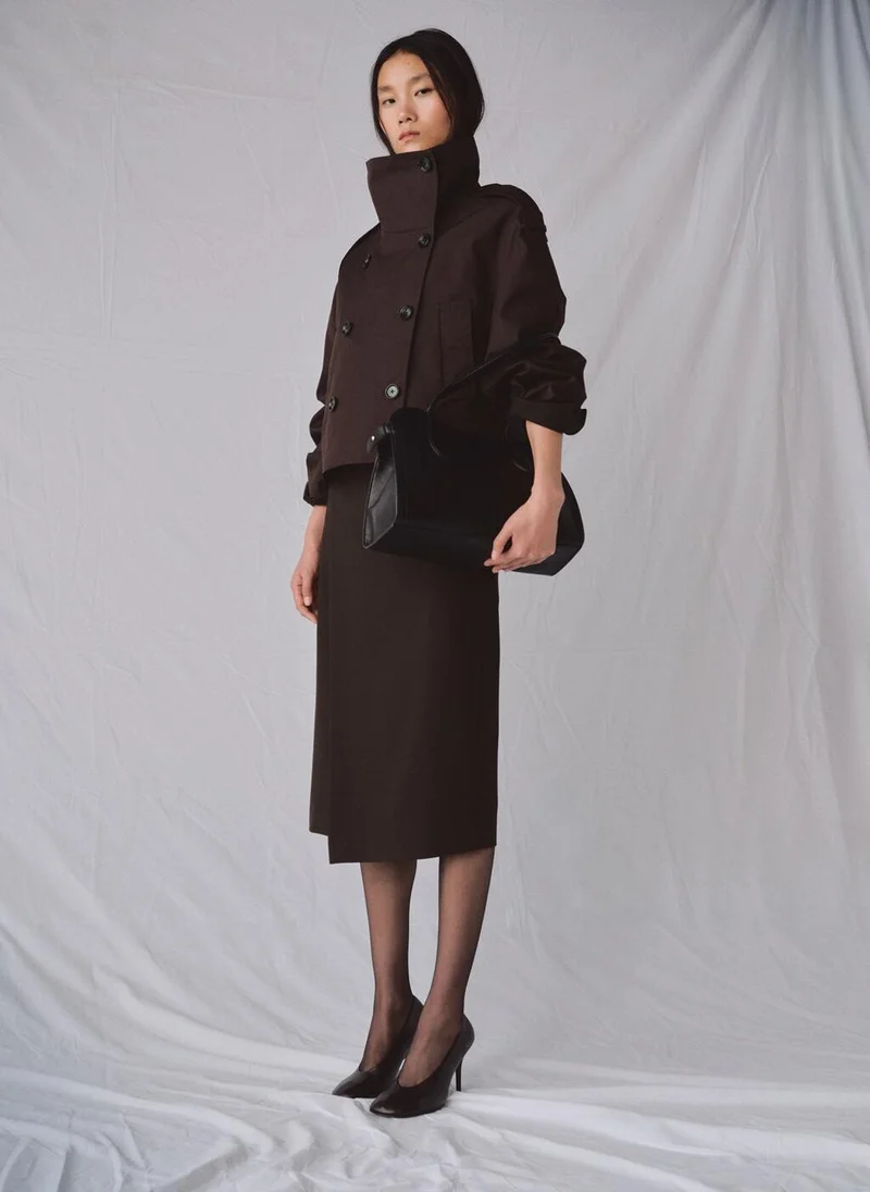 Mango  Double-breasted cropped trench coat for Women | Best Price UAE